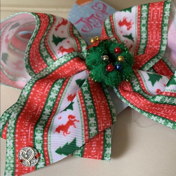 Jojo Siwa Holiday Christmas Clip-On Hair Bow Christmas Tree/Unicorn/Wreath NEW - Picture 4 of 11